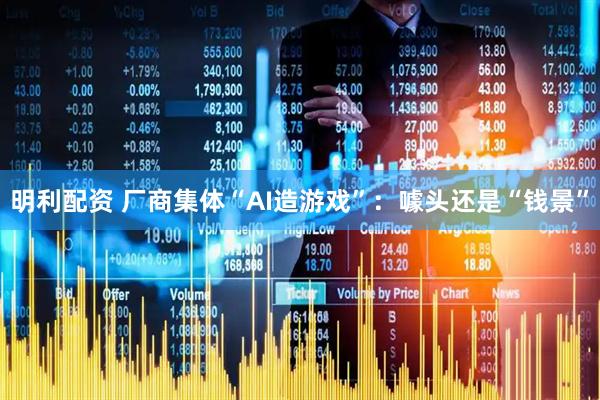 明利配资 厂商集体“AI造游戏”：噱头还是“钱景”