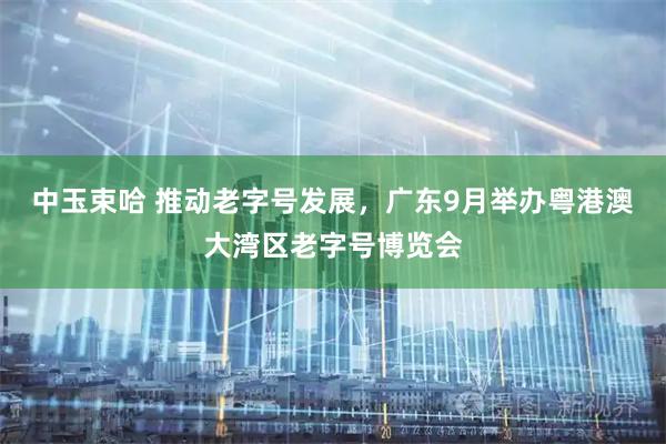 中玉束哈 推动老字号发展，广东9月举办粤港澳大湾区老字号博览会